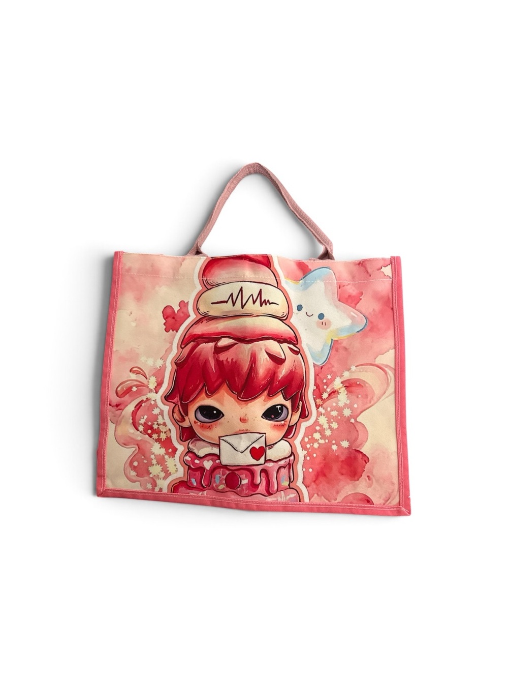 Cute Pink Cartoon Nurse Tote Bag
